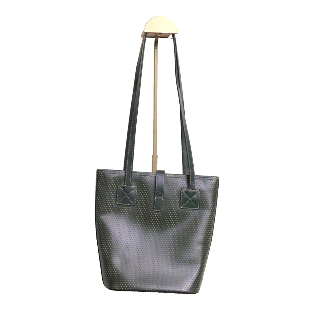 VTG Dooney & Bourke Bucket Bag Emerald Green Yellow Leather A0053983 USA Made - Picture 2 of 11